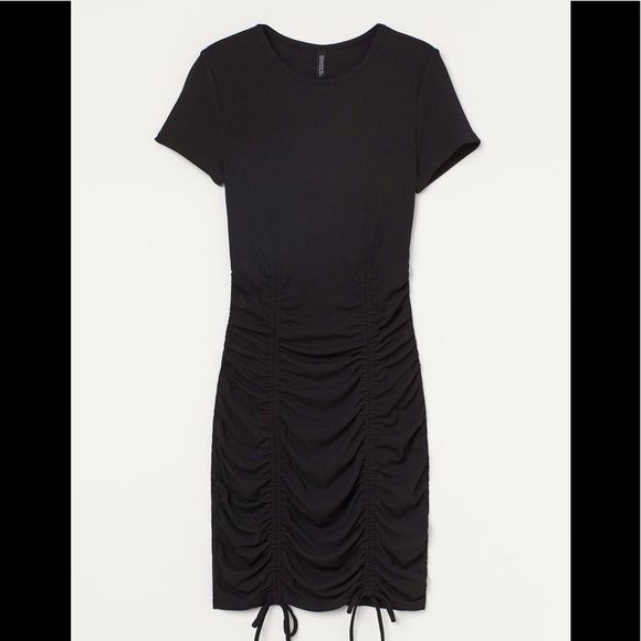 NWOT drawstring black t-shirt dress from Divided for H&M - Picture 2 of 2